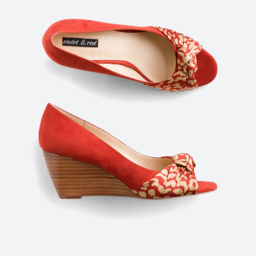 Violet & Red SZ 10 M Poppy Open Toe Wedge Stitch Fix